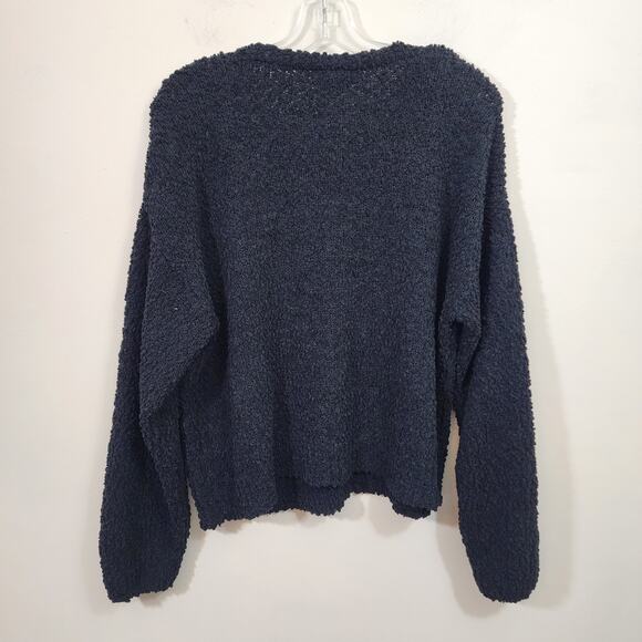 Social Standard by Sanctuary open knit v-neck button front cardigan woman's sz L - Picture 3 of 10